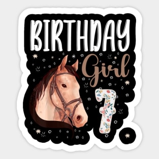 Horse Animal Lovers 7th Birthday Girl Sticker